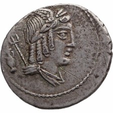 85 BC Roman Republic Denarius Lucius Julius Bursio Coin (MO3888-)