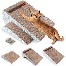 Sturdy Cat Scratching Lounge with Eco-Friendly Catnip  Jingle Ball - 17"x11"