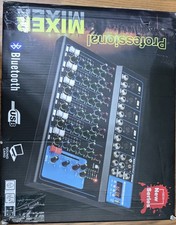 6-Channel Bluetooth Audio Mixer USB Sound Card DJ Karaoke Mixing Console Tested