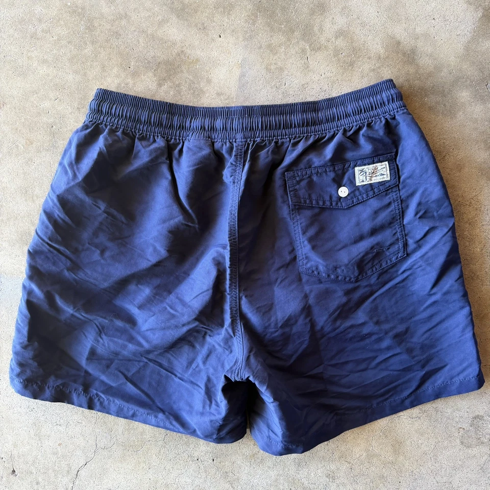 Bañador Pantalones Cortos Polo Ralph Lauren Para Hombre’s L Azul Marino Rojo Forrado Cordón  Foto 3 de 4