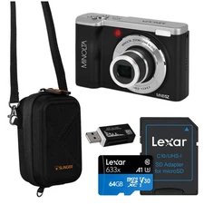 Minolta MNB5Z 56MP 5K Ultra HD 2.8" LCD Screen Digital Camera, Black, Bundle wit