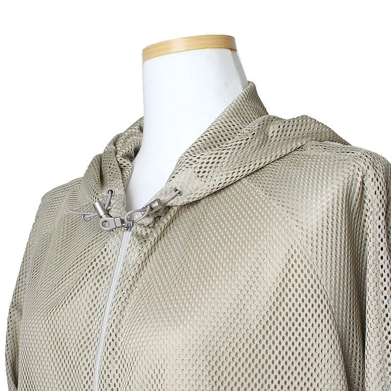 CHANEL Giacca con cappuccio in rete verde oliva 55 66 60211242