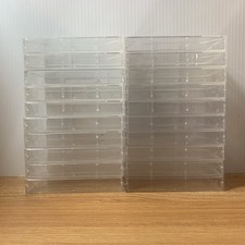 Clear Plastic "Pre-Owned" Empty Cassette Tape Replacement Jewel Case Lot of 20