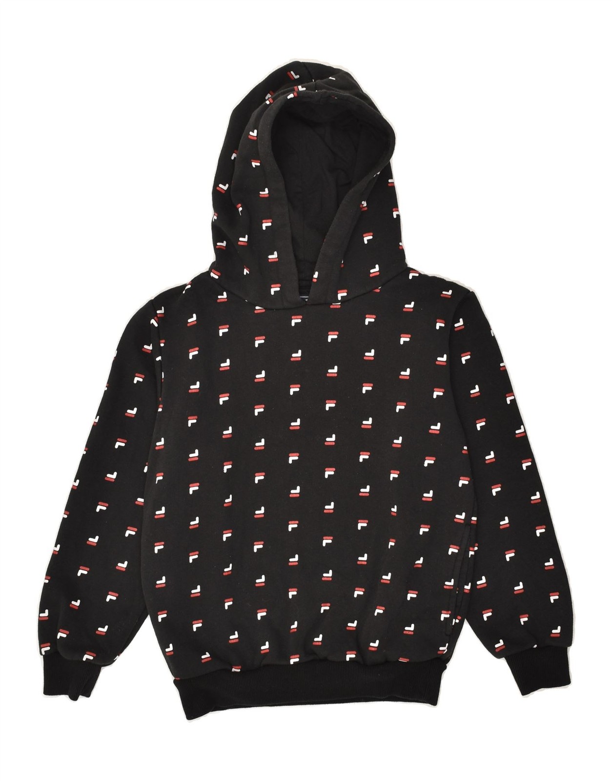 FILA Maglione con cappuccio grafico bambina 12 13 anni cotone nero BG30