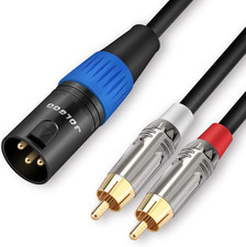 Unbalanced Dual Rca To Xlr Male Y Splitter Patch Microphone Cable 1 Xlr Male To