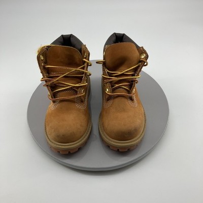 Timberland Classic Waterproof Youth Boots Tan Suede Lace Up Size 8 Little Kids