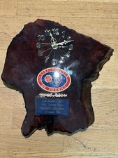 1985 Airflow Club Of America Clock 1936 De Soto Chrysler Wood Burl Working Clean