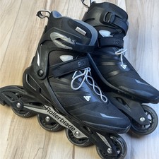 Rollerblade Zetrablade Men  s Size 10 Inline Skates 80mm Wheels Black/Silver EUC