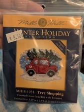 New Kit Mill Hill Glass Counted Bead Winter Holiday MH18-1931 Tree Shopping
