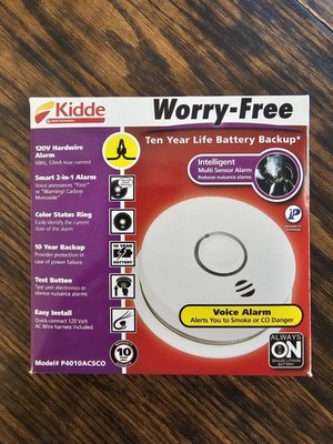Kidde Hard Wired Smoke & Carbon Monoxide Alarm Detector 10 Year Battery Backup