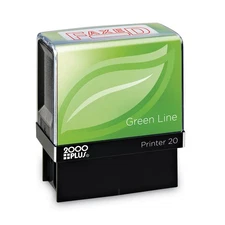 COSCO 2000PLUS® Green Line Message Stamp, Faxed, 1 1/2 x 9/16, Red