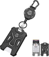 Retractable Badge Holder, Heavy Duty Carabiner Keychain, Tactical ID Card Holder
