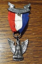 VINTAGE BOY SCOUT MEDAL  STERLING EAGLE SCOUT ROBBINS 4  1955 - 1969