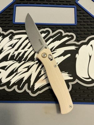 SRM Knives 255L F olding Knife 3.25'' 10Cr15CoMoV Steel Blade Cream G10 Handle