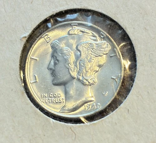 1940-D Mercury Dime BU Uncirculated GEM FB Full Bands FSB US Silver Coin