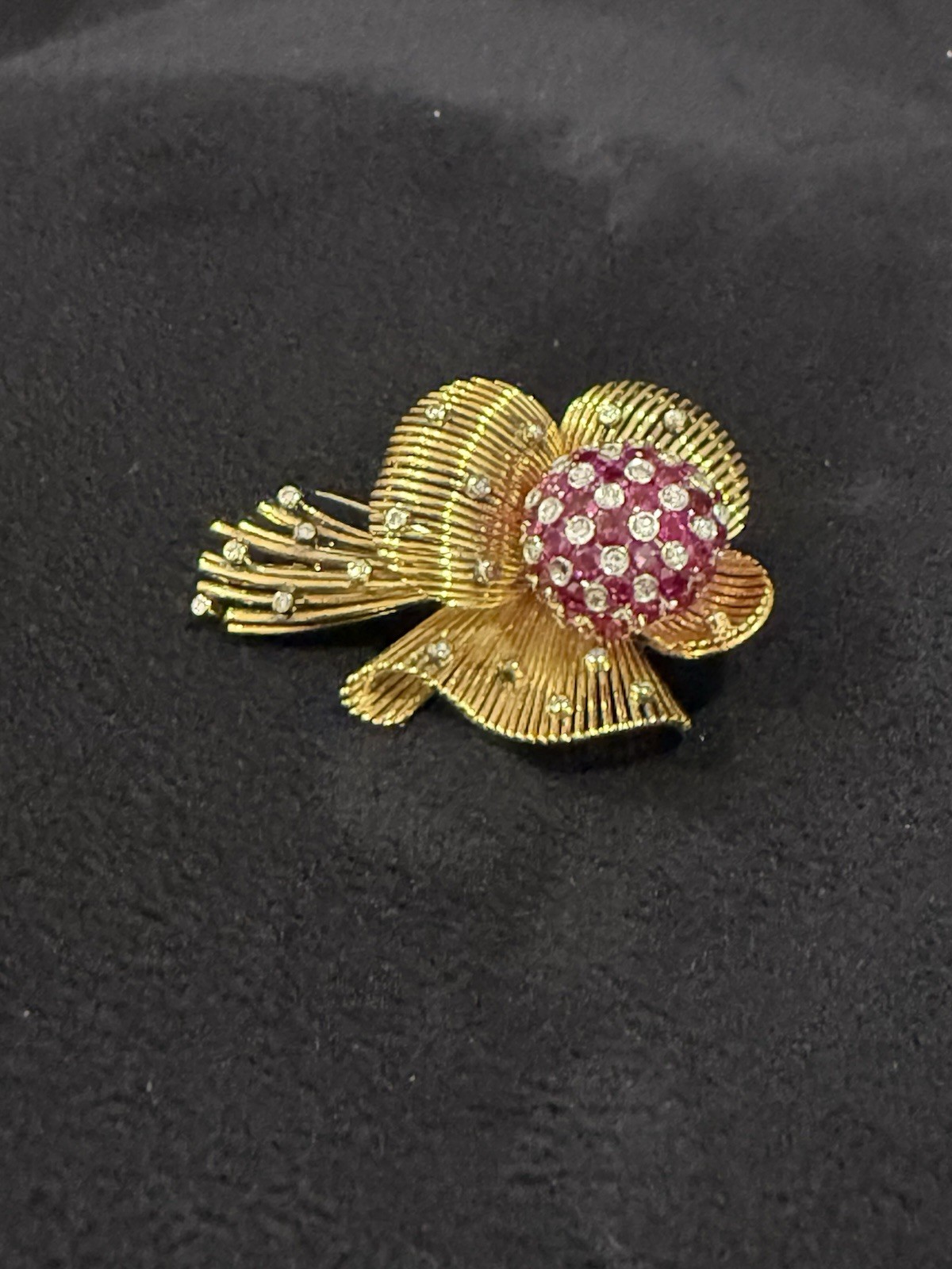 Flower ruby & Diamond Brooch - image 2