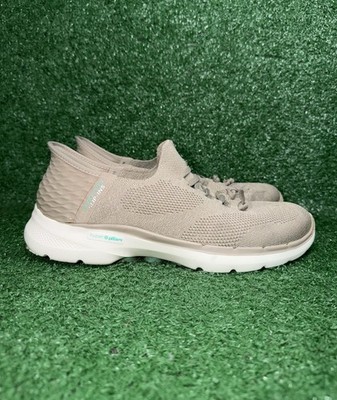 Skechers Slip Ins Go Walk 6 Women Size 9.5 Beige Walking Shoes Running Sneakers