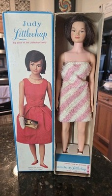Judy Littlechap Doll Teen Sister 13'' Original Box Towel Remco 1963 w/Stand