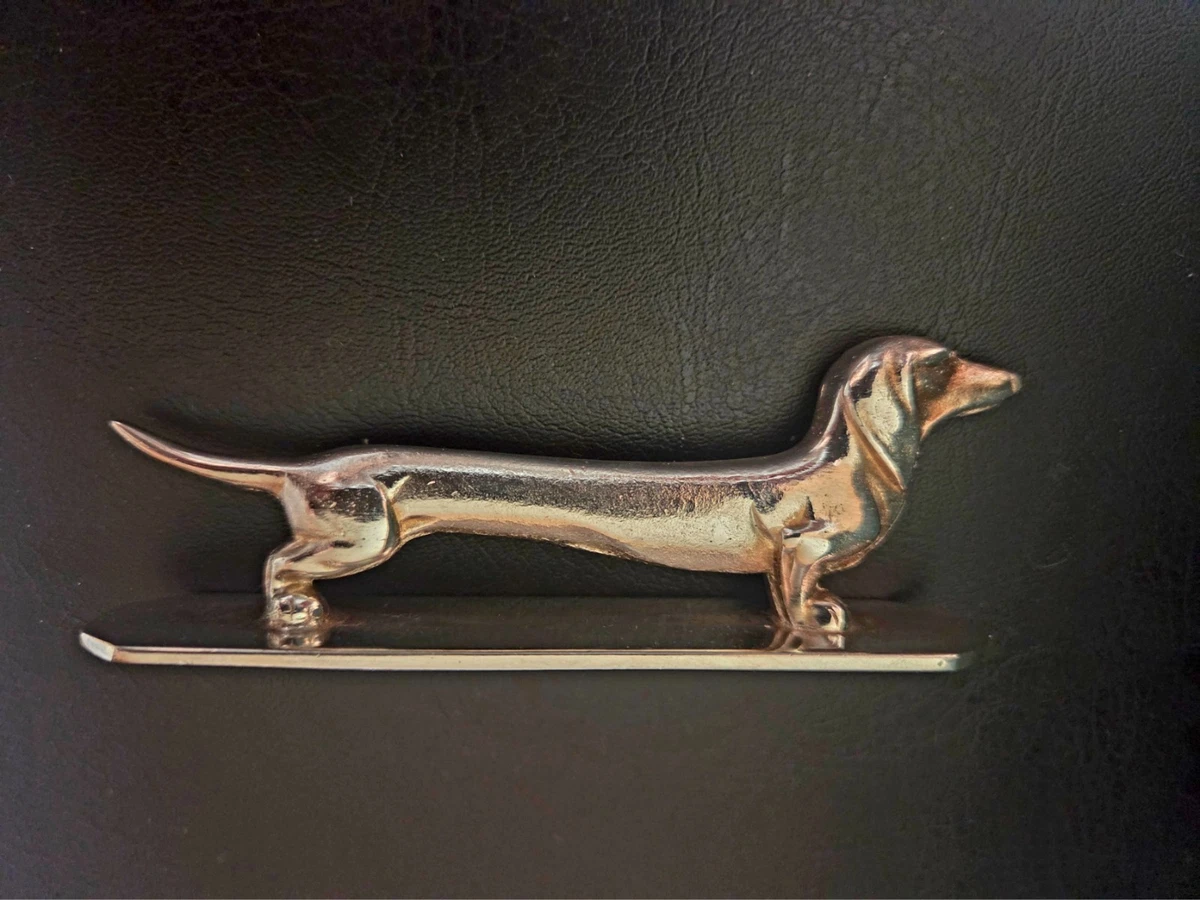 Porte-couteaux Vintage Métal Argenté – Lot De 6, Chiens Assis Sur Tronc, Art Animalier
