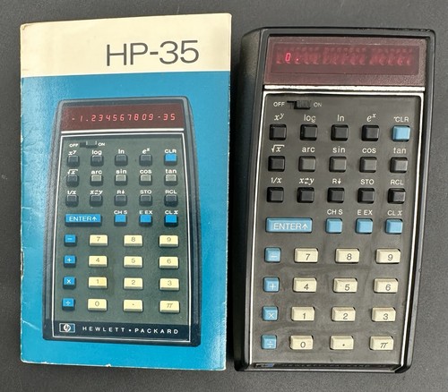 Calculadora de bolsillo electrónica portátil HP 35 negra Hewlett Packard probada de colección - Imagen 3 de 24