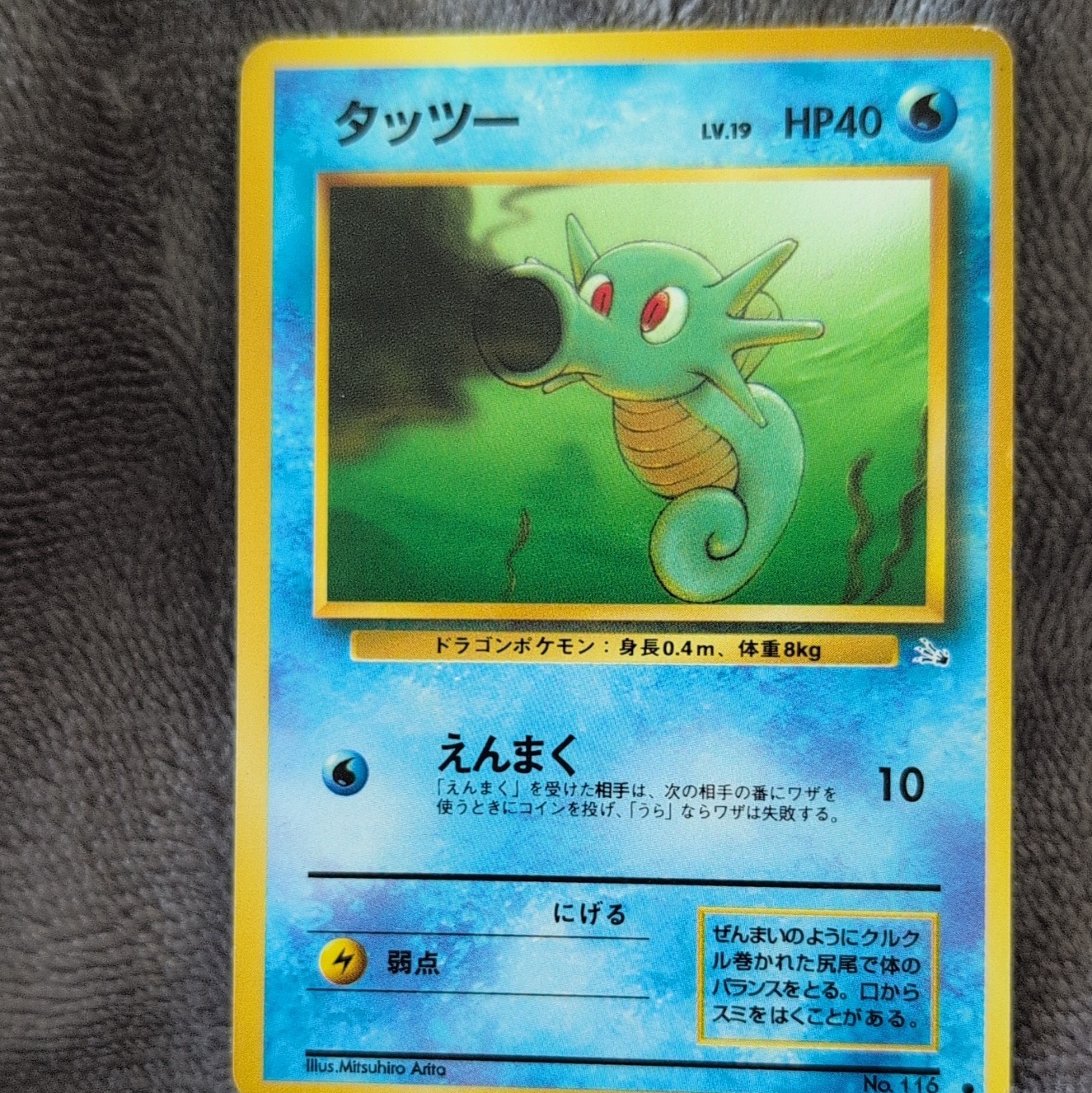 Pokemon Horsea Mystery of the Fossils Japanese No.116 HP40 Common Regular Arita