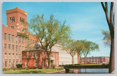 Bates Manufacturing Co Lewiston ME Mill Factory Vintage Chrome Postcard