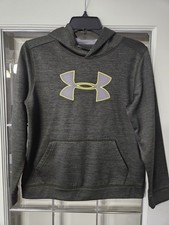 Under Armour Loose Fit Hoodie Storm Sweatshirt Dark Green Youth Large EUC