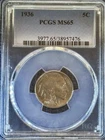 1936 BUFFALO NICKEL 5C PCGS MS65 UNC BU