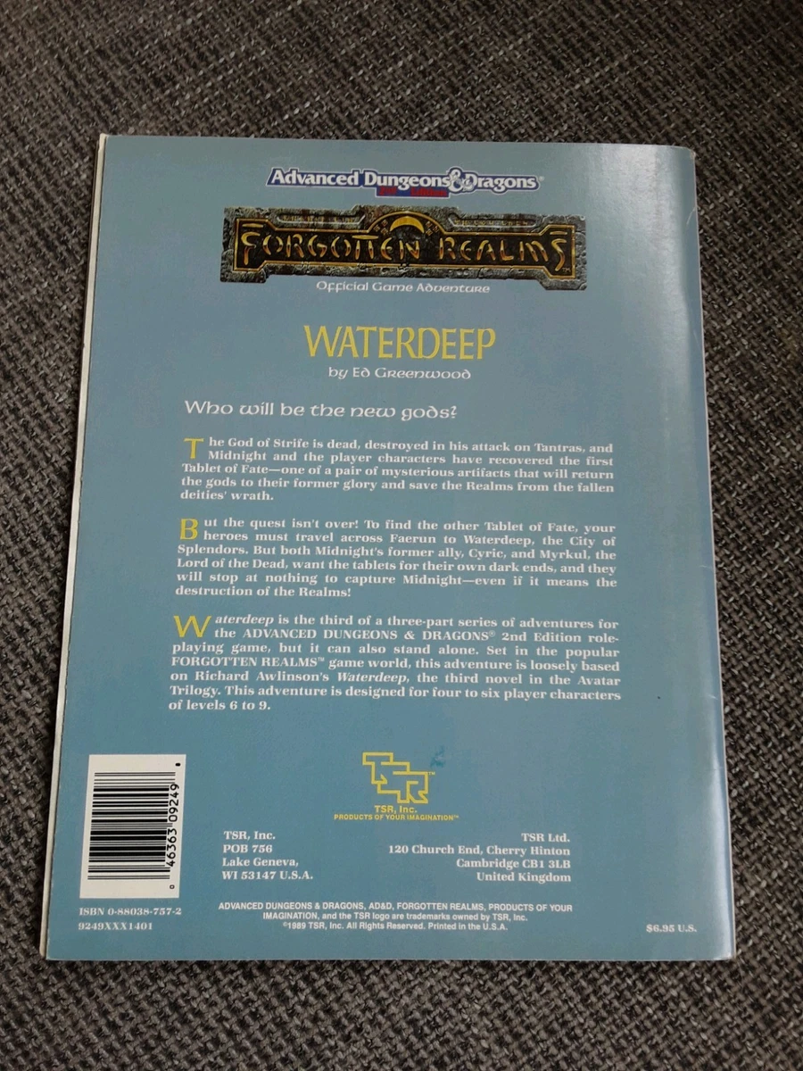 Advanced Dungeons & Dragons - Forgotten Realms- Waterdeep - Adventure - AD&D
