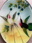 John Derian Hummingbird Decoupage Plate 5x7 Glass Dish Signed Back Handmade USA — photo 2