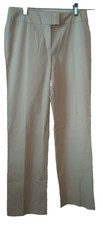 Beige Escada Lightweight Cotton Elastan Wide Leg Trouser Pants - Size 34 Ins 31"