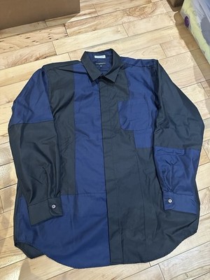 Engineered Garments Colorblocked Button Up Long Sleeve Shirt Patchwork Navy M