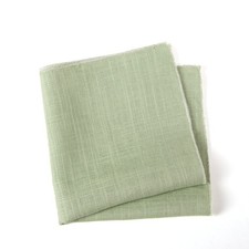 Spring Notion Linen Blend Pocket Squares for Men, Green Tea