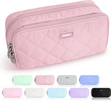 Large Pencil Case Pouch, Extra Big Pencil Bag with 8 Compartments, Pen Bag Wide