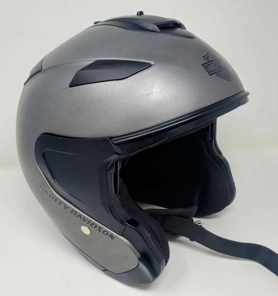 Harley Davidson XL MAYWOOD II SUN SHIELD H33 3/4 Motorcycle HELMET Sil/Blk *READ - Image 4 of 4
