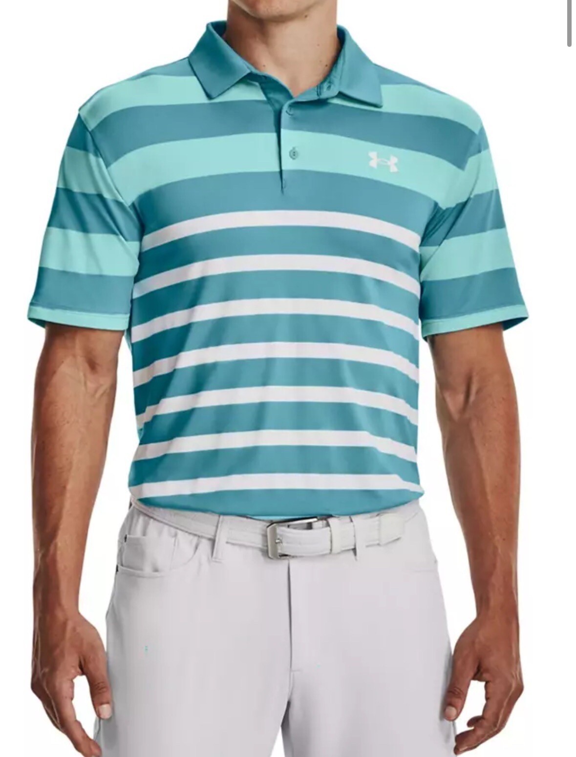 New Men’s Under Armour 1378676-433 UA Men's GOLF Playoff 3.0 Stripe Polo Size S thumbnail 3