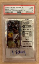 2022 Contenders Isaiah Likely Cracked Ice Rookie Ticket Auto /22 PSA 9
