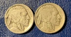 1916 & 1917 Buffalo Nickels Both Low Grade Coins (weak Dates) But Problem Free