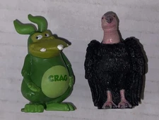 2 LOT Yowie World PVC Toy Figures 2” Tall Crag Crocodile Vulture Bird Yowasis