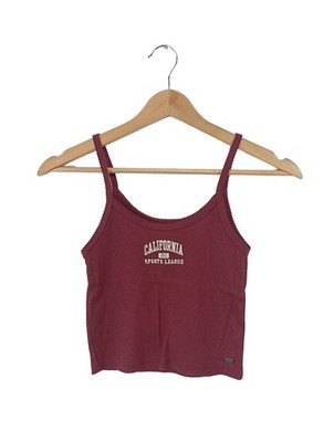 PULL & BEAR Cropped Top Damen Top Gr. DE 36 rot Casual-Look