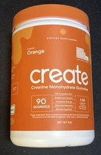 Create Creatine Monohydrate Gummies for Men & Women: Strength, Orange 90ct