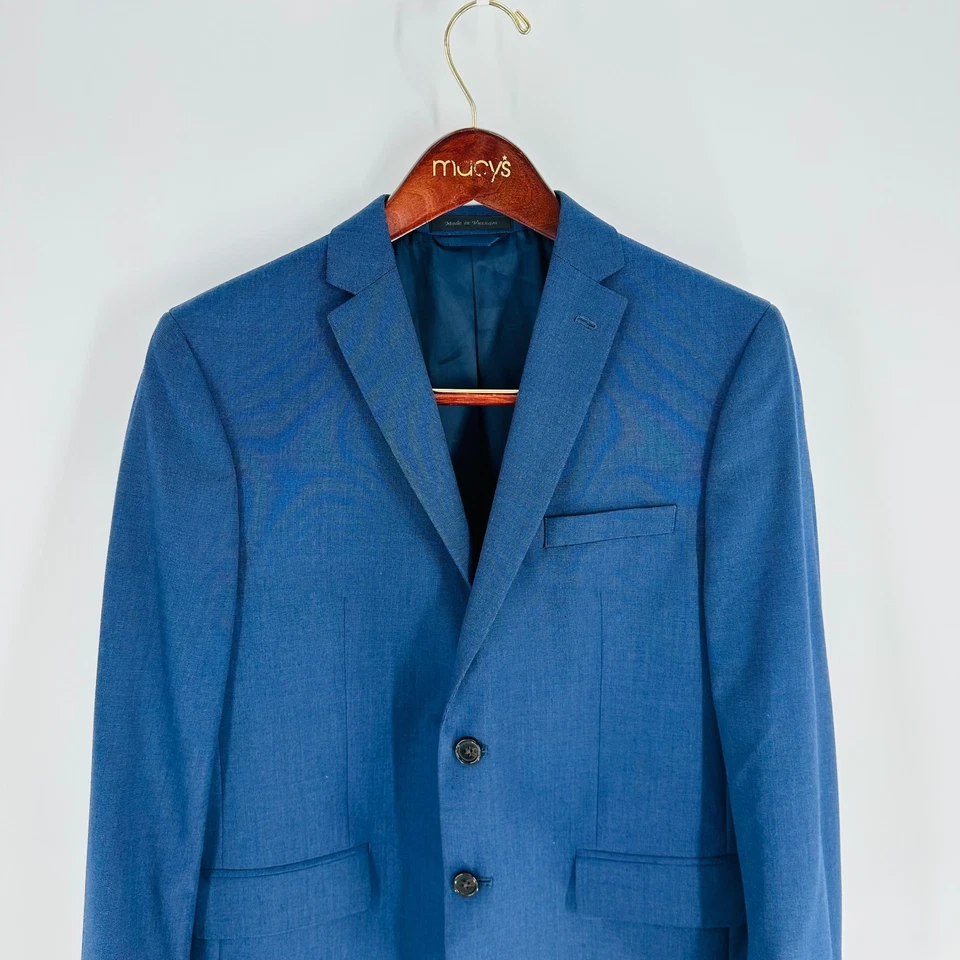 Blazer Clásico Azul Lauren Dos Botones Cuello Pico Bolsillos Azul Talla 20 R Foto 2 de 4