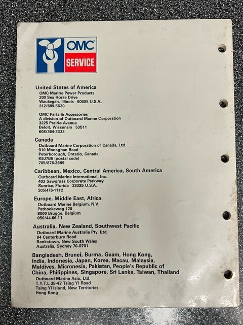 1994 JOHNSON EVINRUDE manuel d'entretien hors-bords électriques bateau