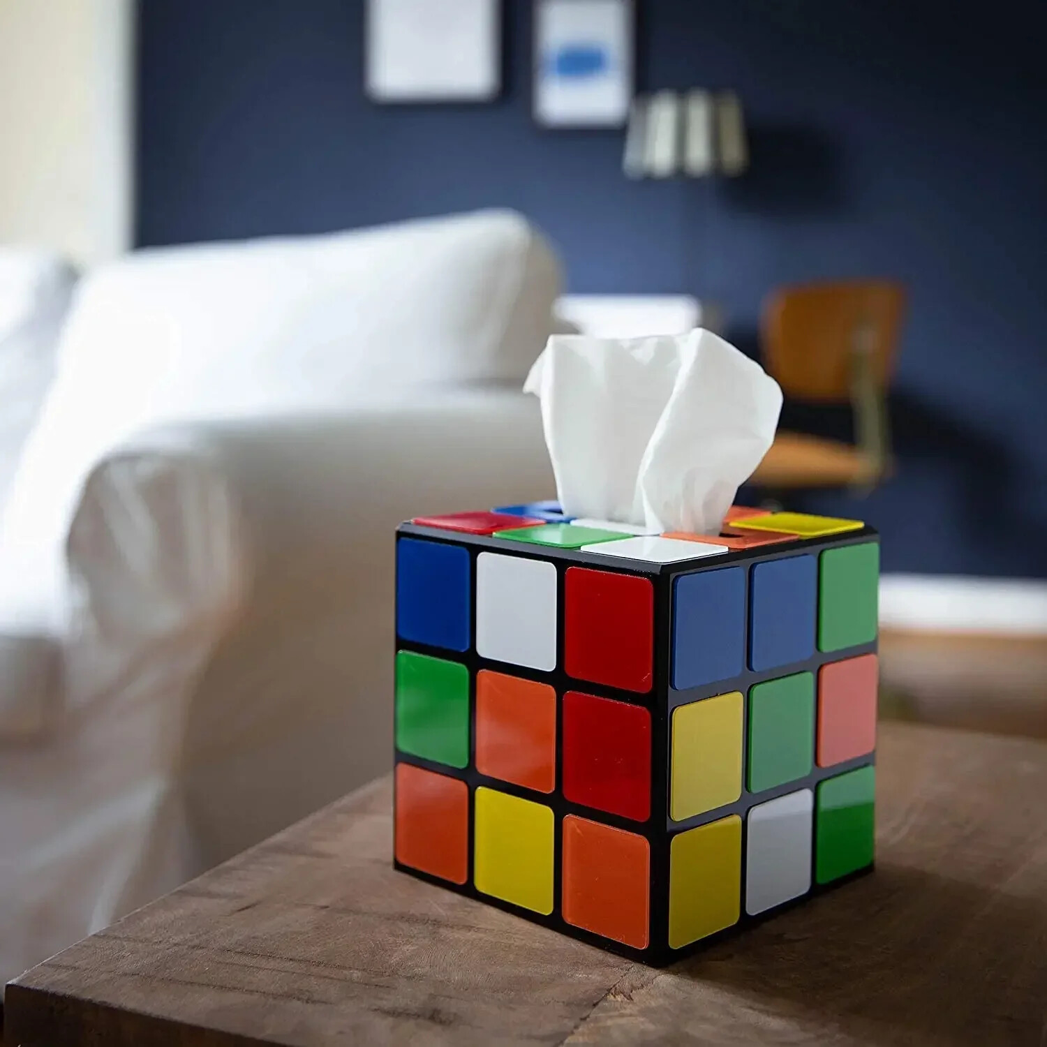Boîte de Mouchoirs Rubik's Cube Cubique en Plastique Décoration Salon