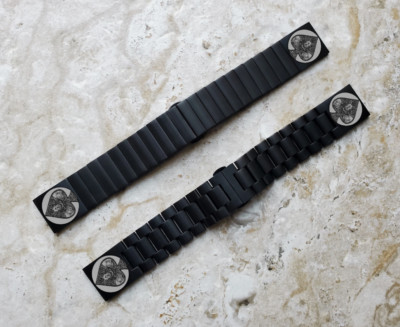 Ace of Spades Engraved Black Band Strap for Google Pixel Watch 4 3 45mm B-AS2