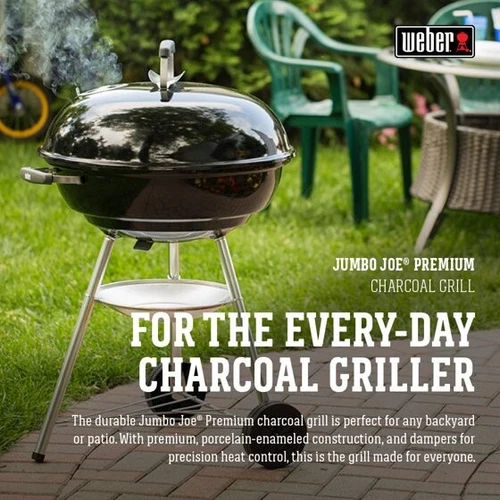 Weber Jumbo Joe Premium 22" Black Outdoor Charcoal Grill - Picture 17 of 18