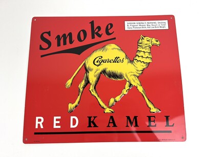kamel cigarettes sign VTG 13x11 Smoke Red Kamel Cigarettes Metal Tin Advertising Sign 1996  Stickers
