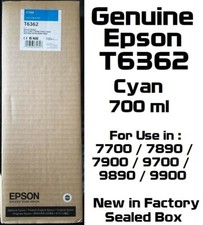 Genuine Epson T6362 Cyan Ink Cartridge Stylus Pro 9890 9900 7700  2021 