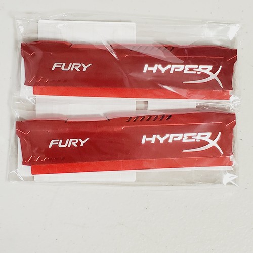 Hyper-X Fury DDR3/DDR4 Ram HEATSINK COOLERS 2 TWO Metallic Red Reflective Silver - Picture 3 of 24