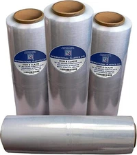 18" Stretch Film/Wrap 1500 feet 7 Layers 80 Gauge Heavy Duty Clear Cling 4 ROLLS
